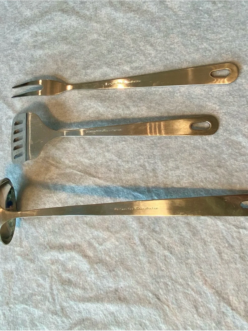 Wolfgang Puck Bistro Stainless Steel 3-pcSilver Ladle, Slotted Turner & Fork